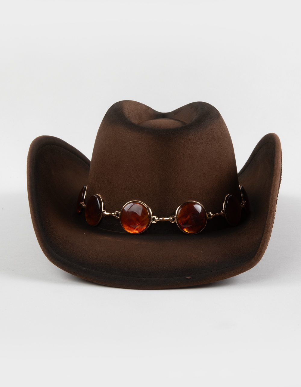 Concho Belt Womens Cowboy Hat - BROWN