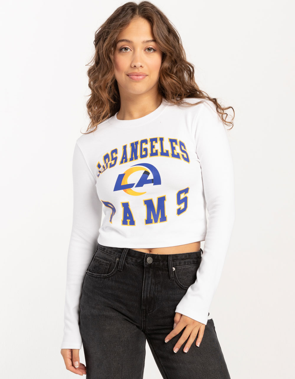 NFL Los Angeles Rams Womens Long Sleeve Baby Tee - WHITE