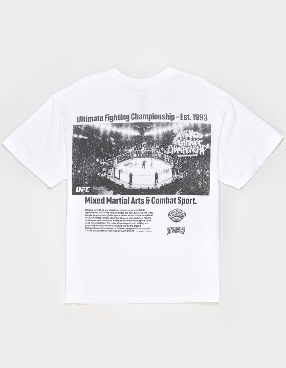 UFC Newspaper Mens Boxy Tee - WHITE
