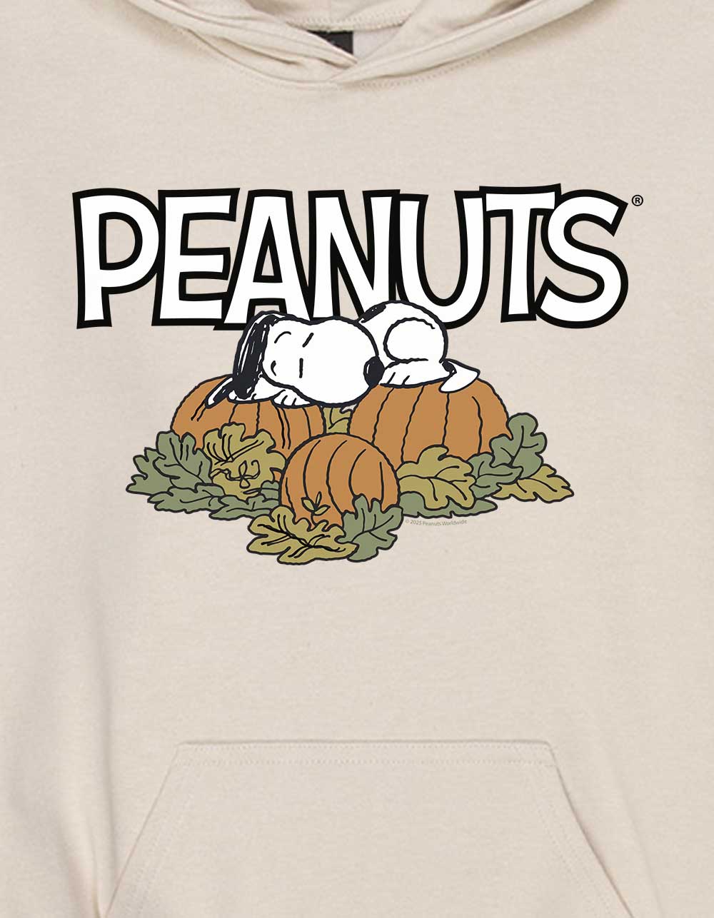 PEANUTS Pumpkin Snoopy Nap Unisex Kids Hoodie - SAND
