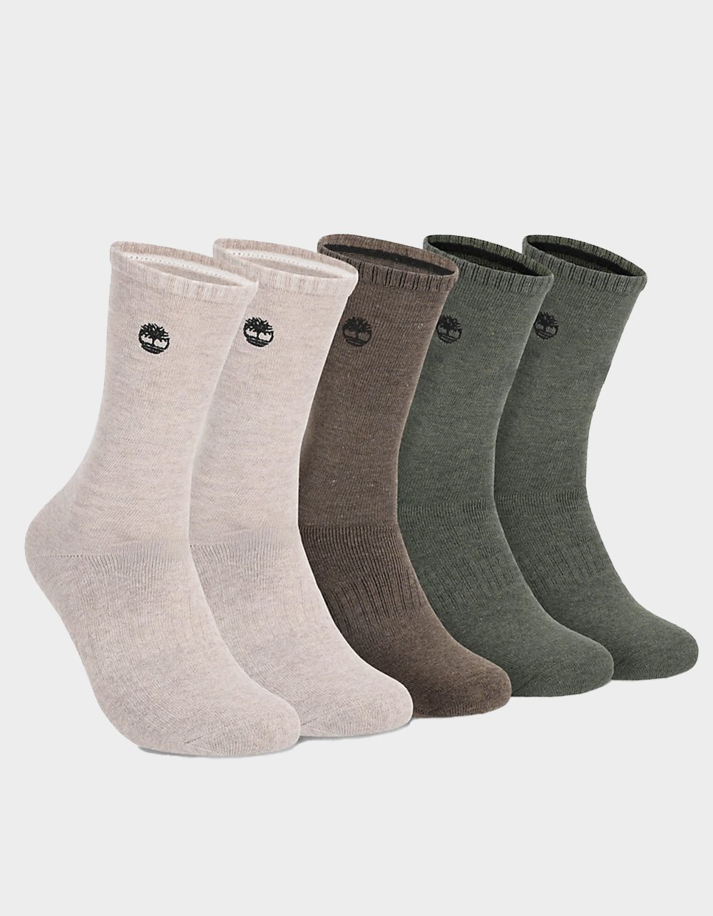 TIMBERLAND Rivington 5 Pack Mens Cushioned Crew Socks - GRAY COMBO