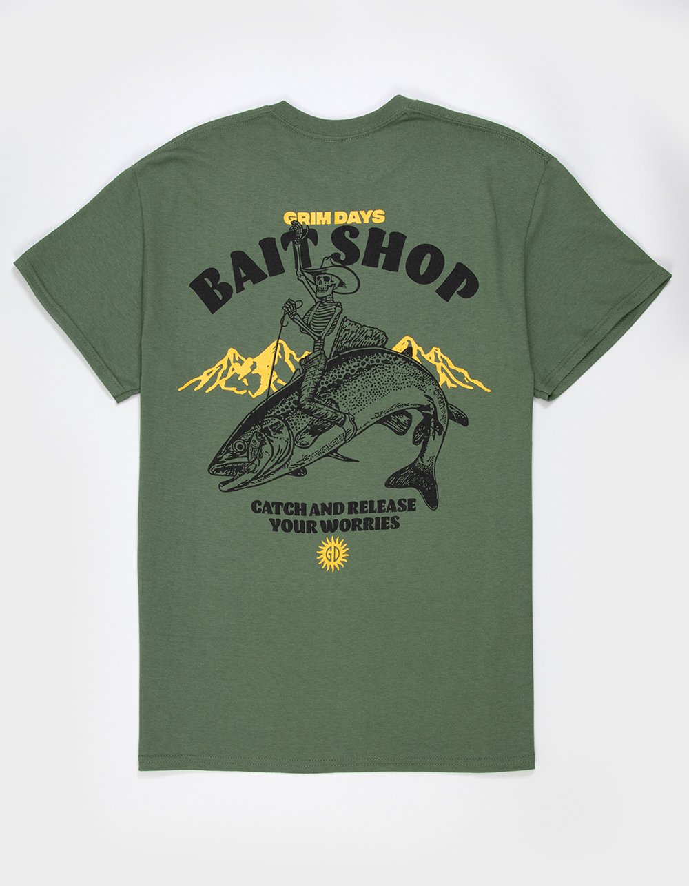 GRIM DAYS Bait Shop Mens Tee - MILITARY