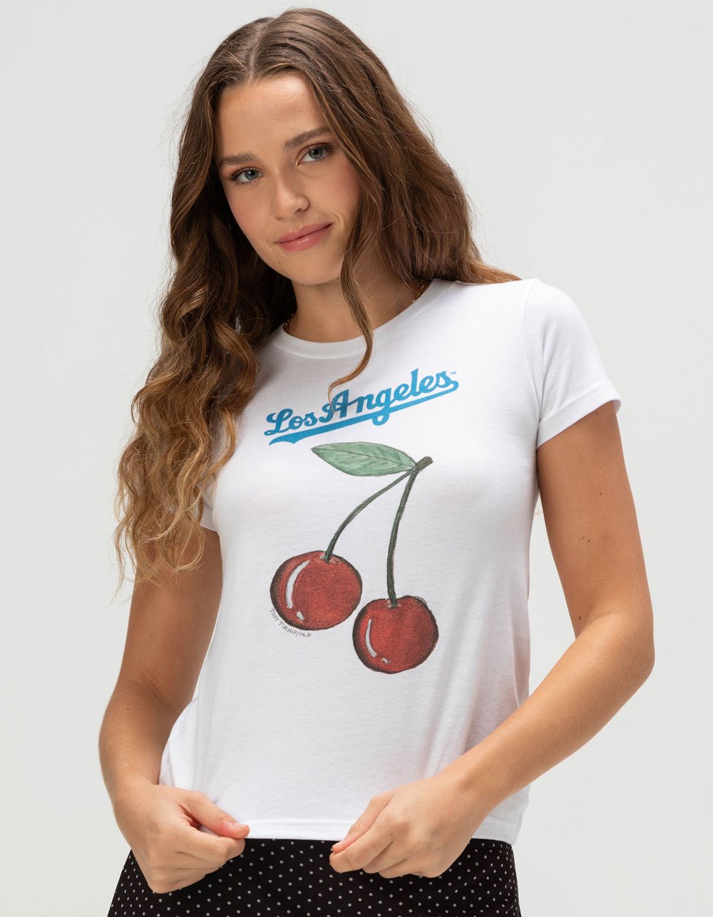 TINY TURNIP LA Cherries Womens Tee - WHITE