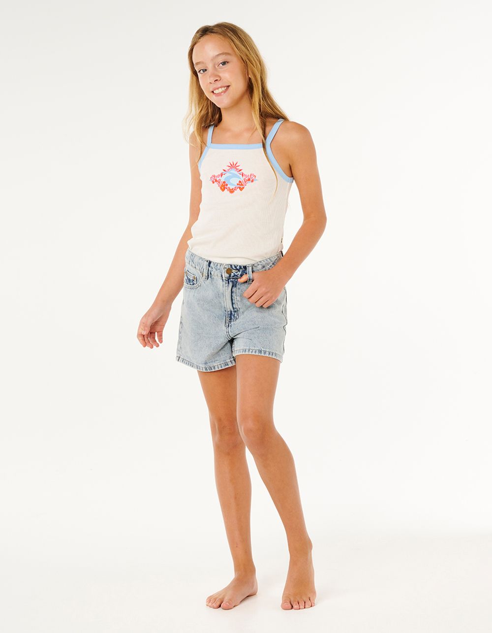 RIP CURL Sunshine Squad Girls Rib Tank - BONE