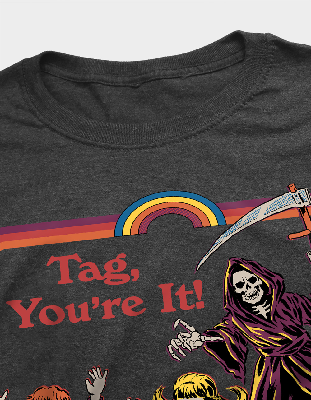 STEVEN RHODES Tag You're It Mens Tee - CHARCOAL