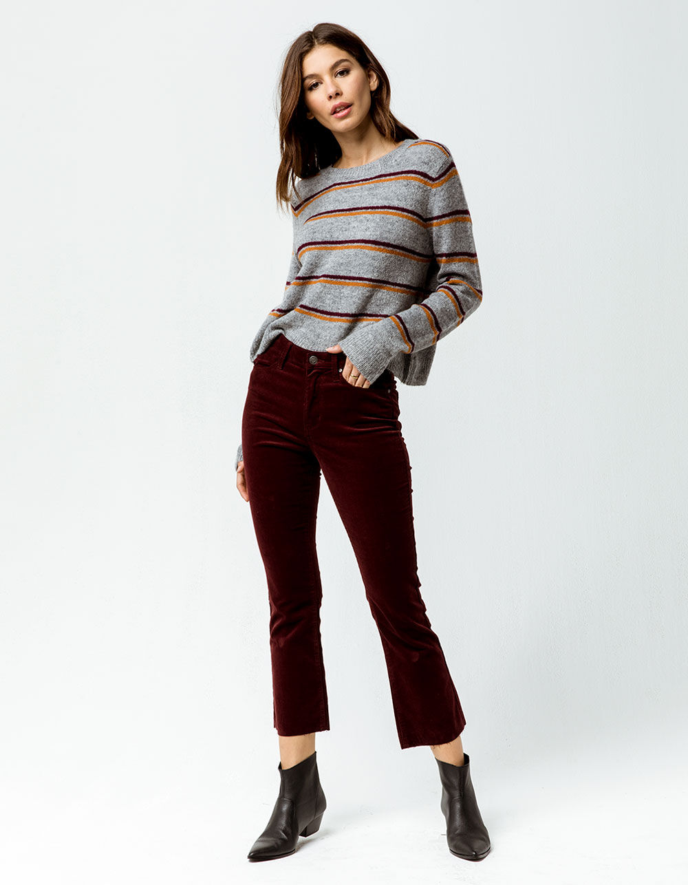 RSQ Sydney Crop Womens Flare Corduroy Pants image number 0