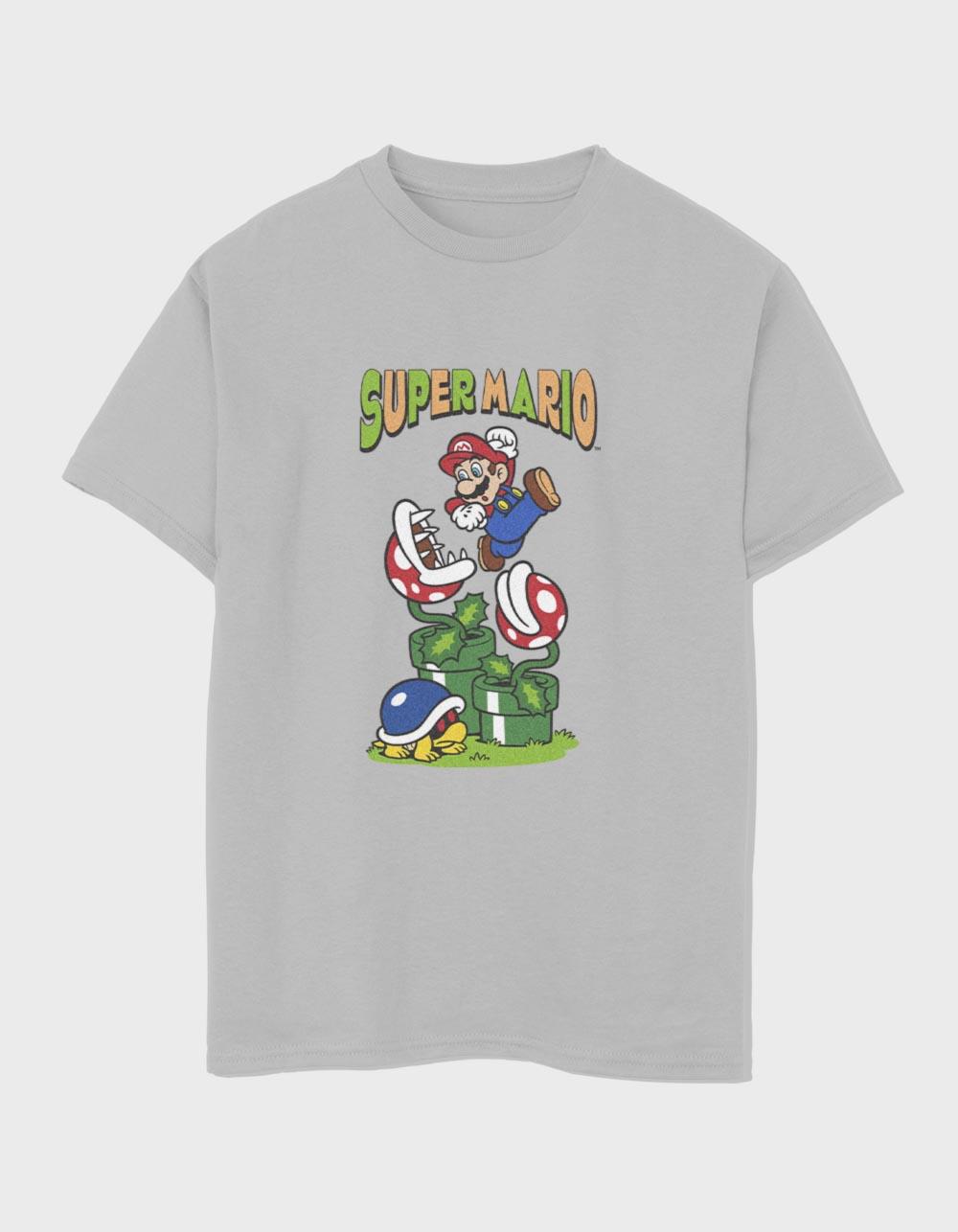SUPER MARIO Mario's Adventure Unisex Kids Tee - HEATHER GRAY