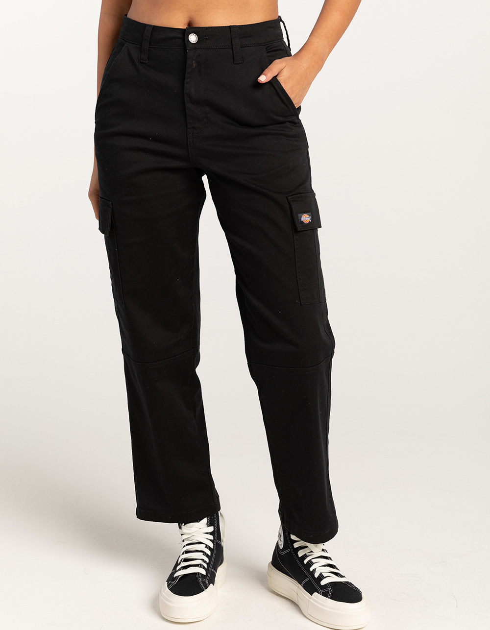 DICKIES Roll Cuff Womens Cargo Pants - BLACK | Tillys