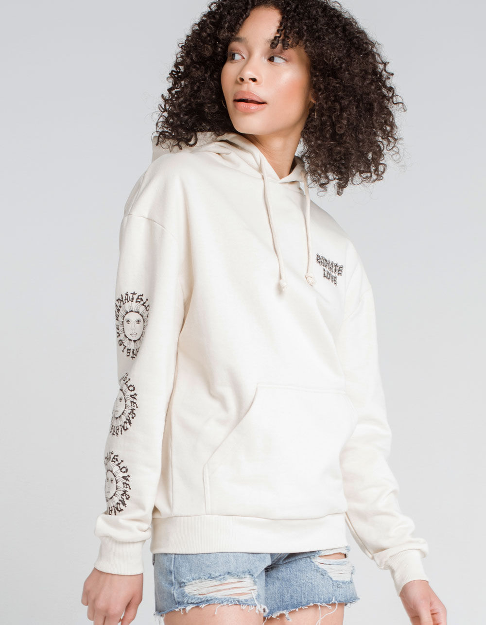 BDG Urban Outfitters Radiate Love Womens Hoodie - OFF WHITE | Tillys