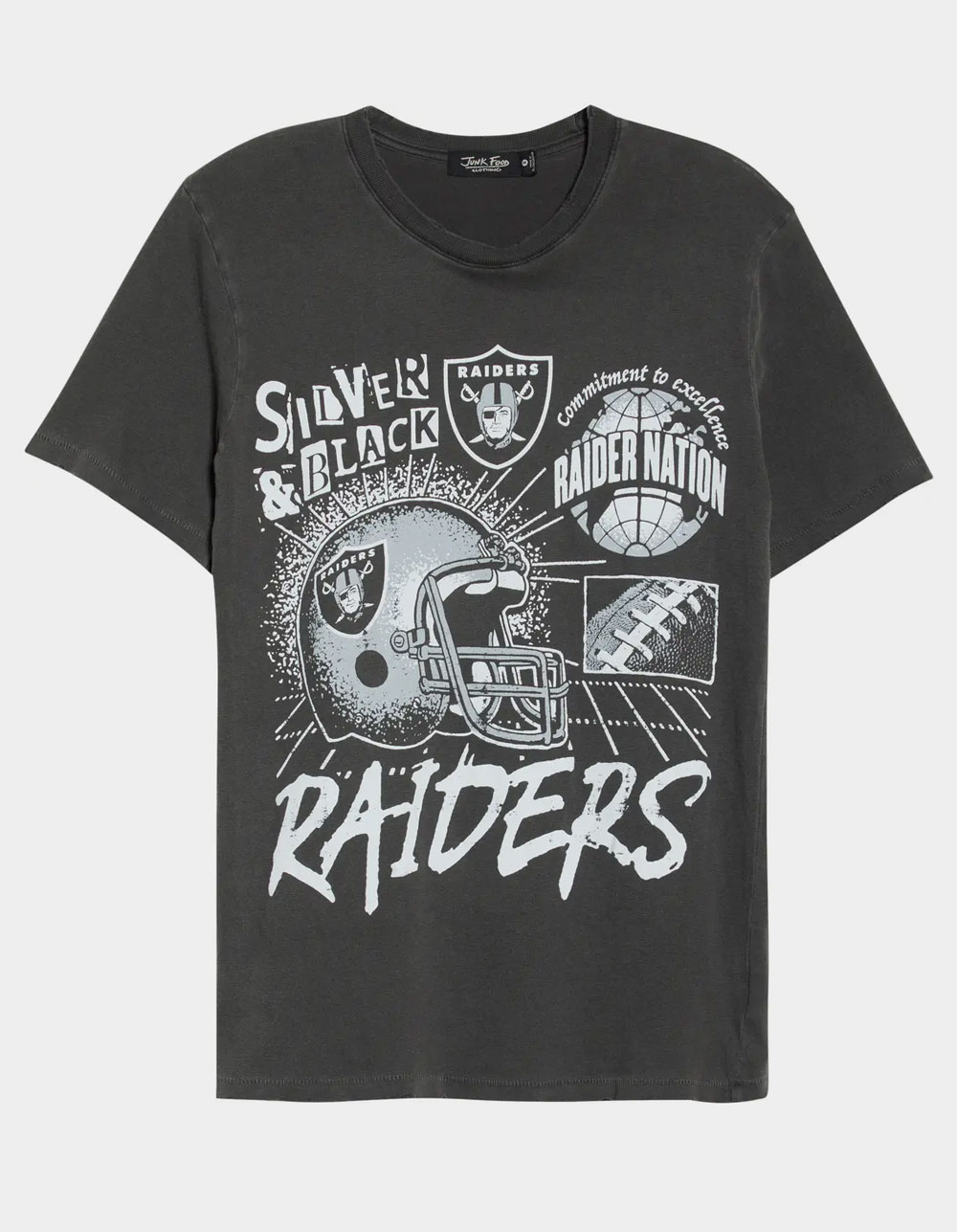 JUNK FOOD Las Vegas Raiders Vintage Mens Tee - WASHED BLACK