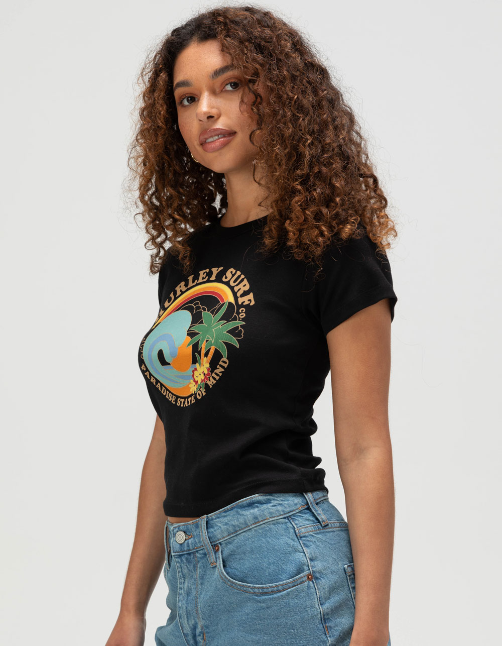 HURLEY Ashbury Womens Baby Tee - BLACK