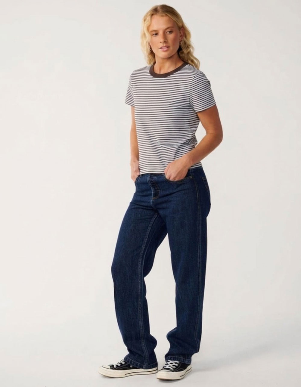 RIP CURL Stephanie Gilmore Stripe Womens Standard Tee - BLUE COMBO