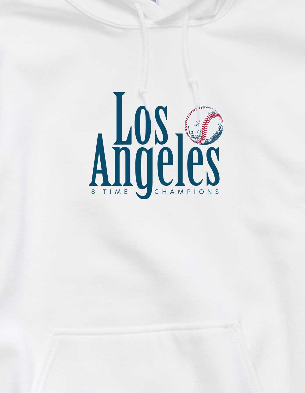 LOS ANGELES Baseball 8 Time Unisex Hoodie - WHITE