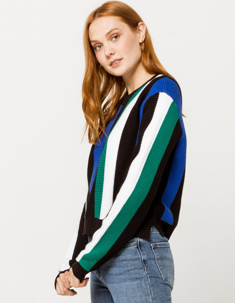 Hoelahoep Meestal draadloze HURLEY Stripe Womens Sweater - BLUE COMBO | Tillys
