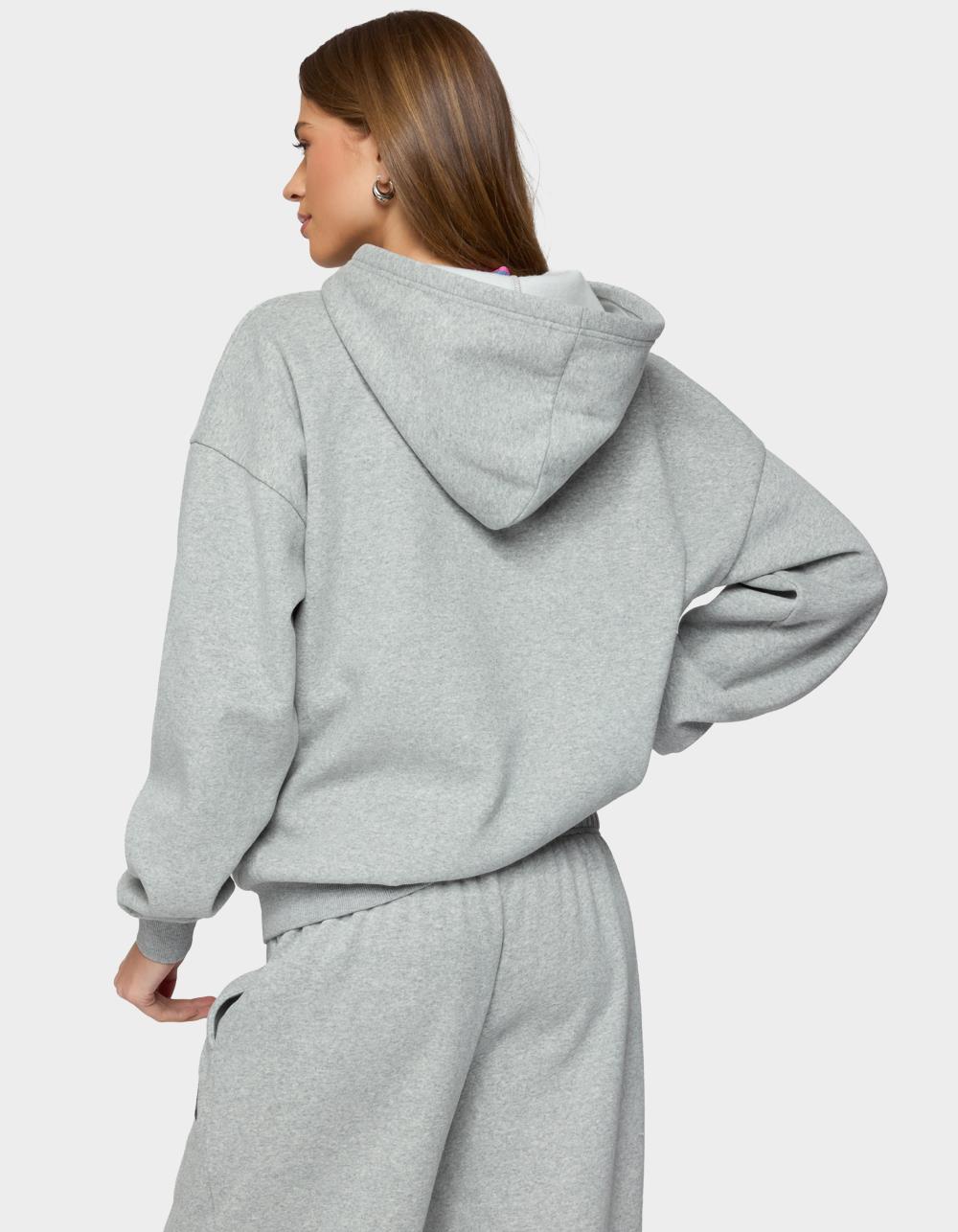 Edikted Camo Crush Oversized Hoodie - GRAY