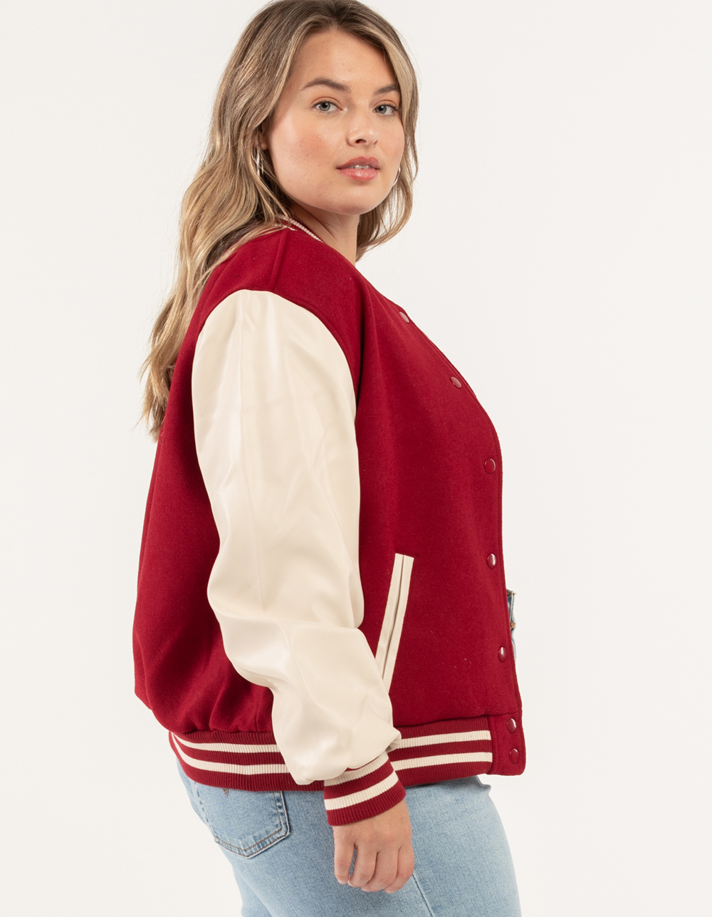 ASHLEY Womens Varsity Jacket - RED | Tillys