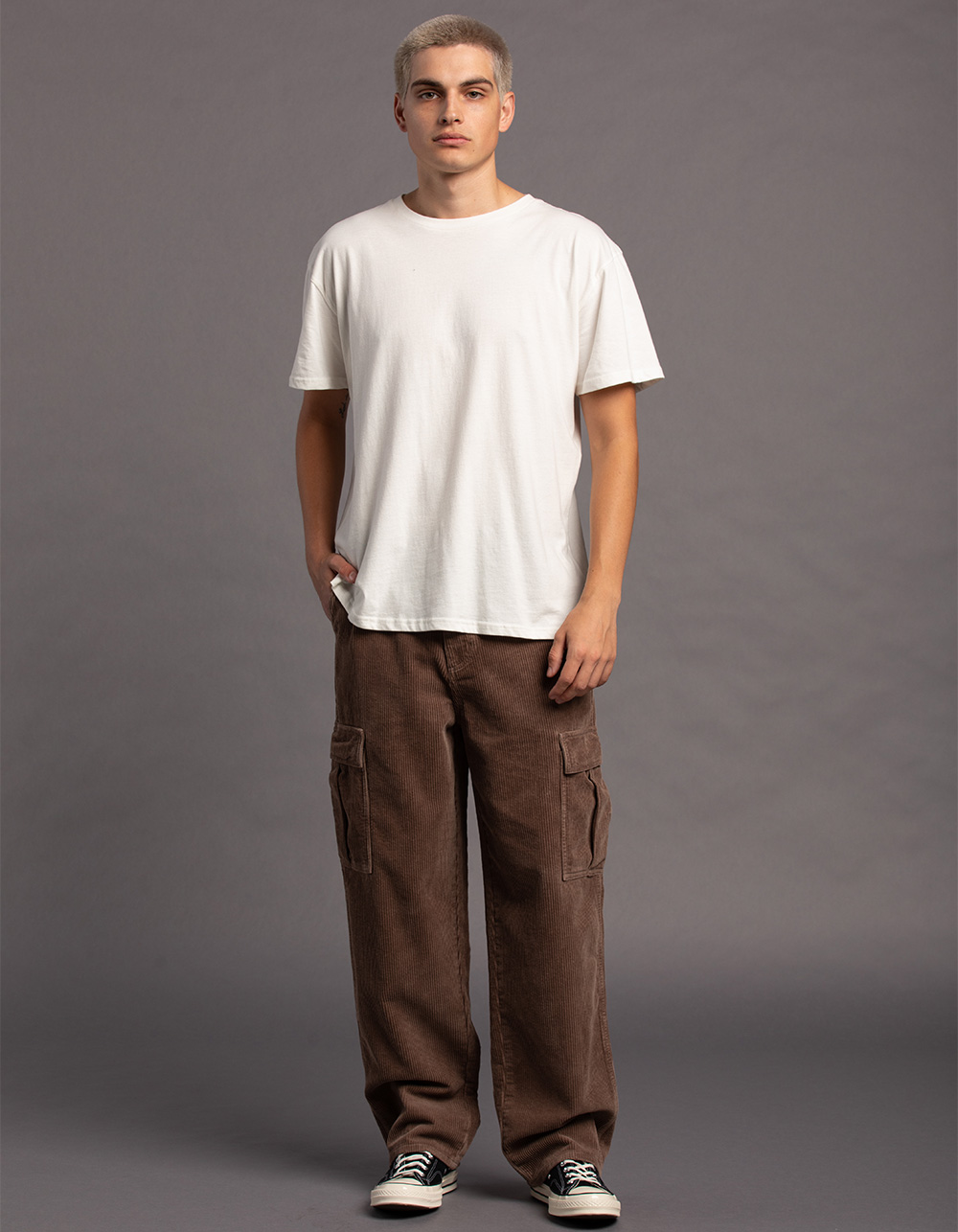 RSQ Mens Loose Corduroy Cargo Pants - EARTH | Tillys