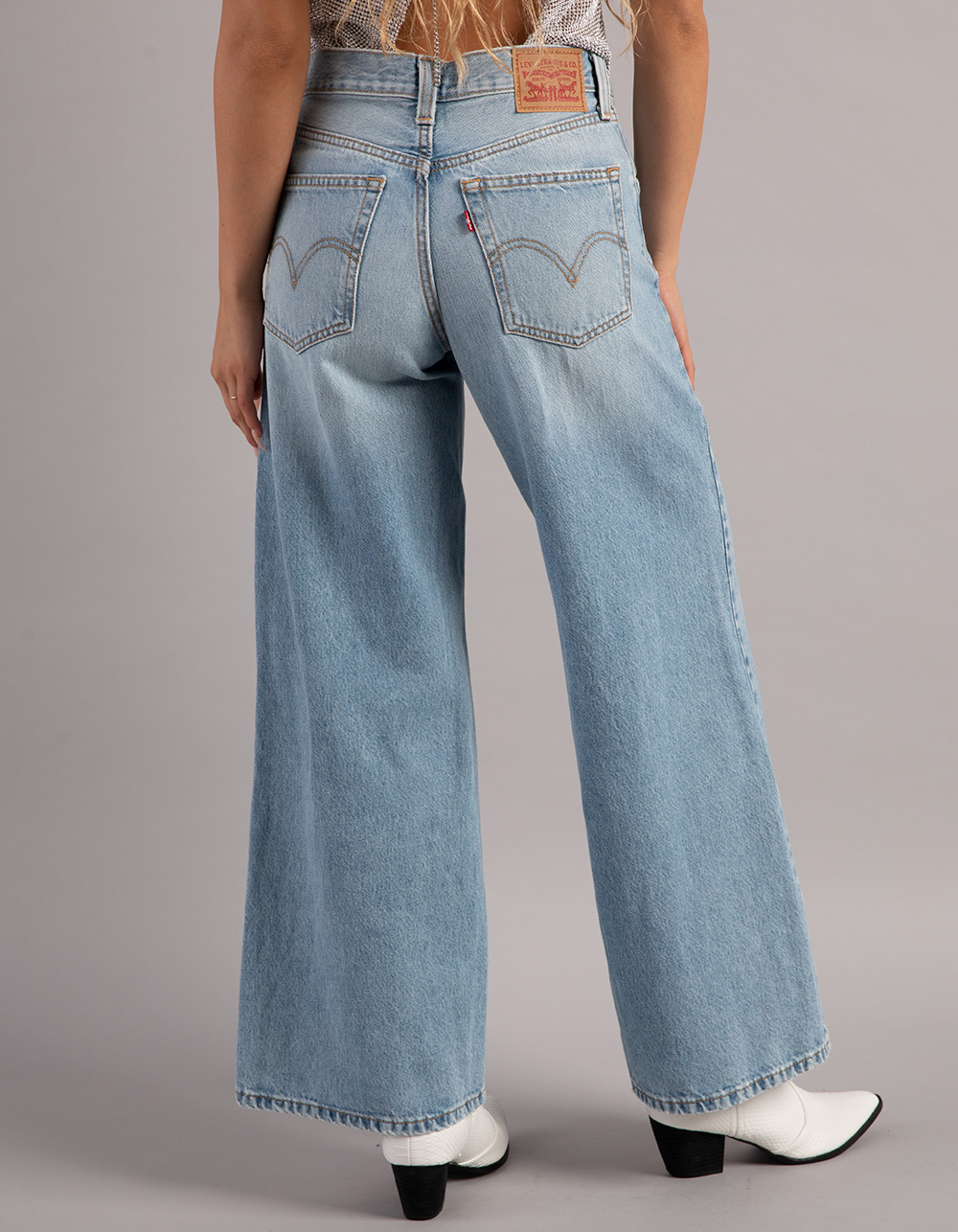 LEVI'S 94 Baggy Wide Leg Womens Jeans - Light Touch - LT BLAST