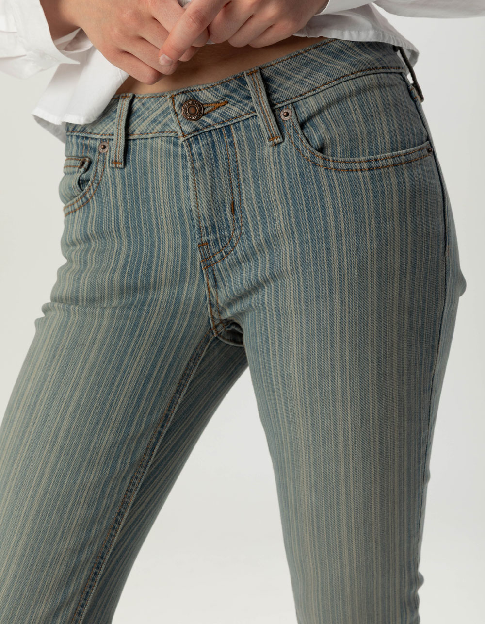 LEVI'S Premium Low Slim Boot Womens Jeans - Dust To STRIPE