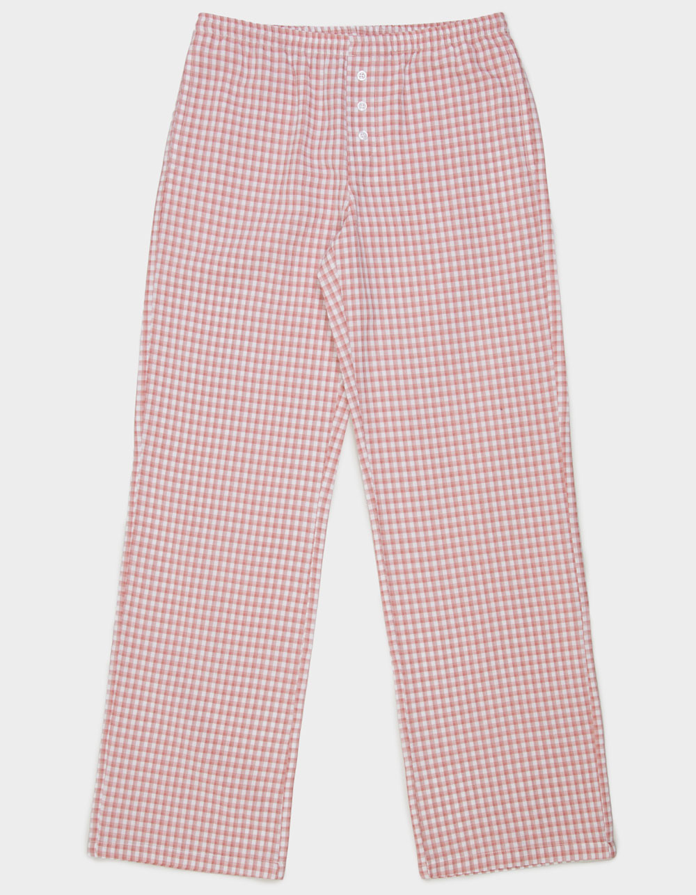 FULL TILT Gingham Girls Wide Leg Pants - PINK COMBO