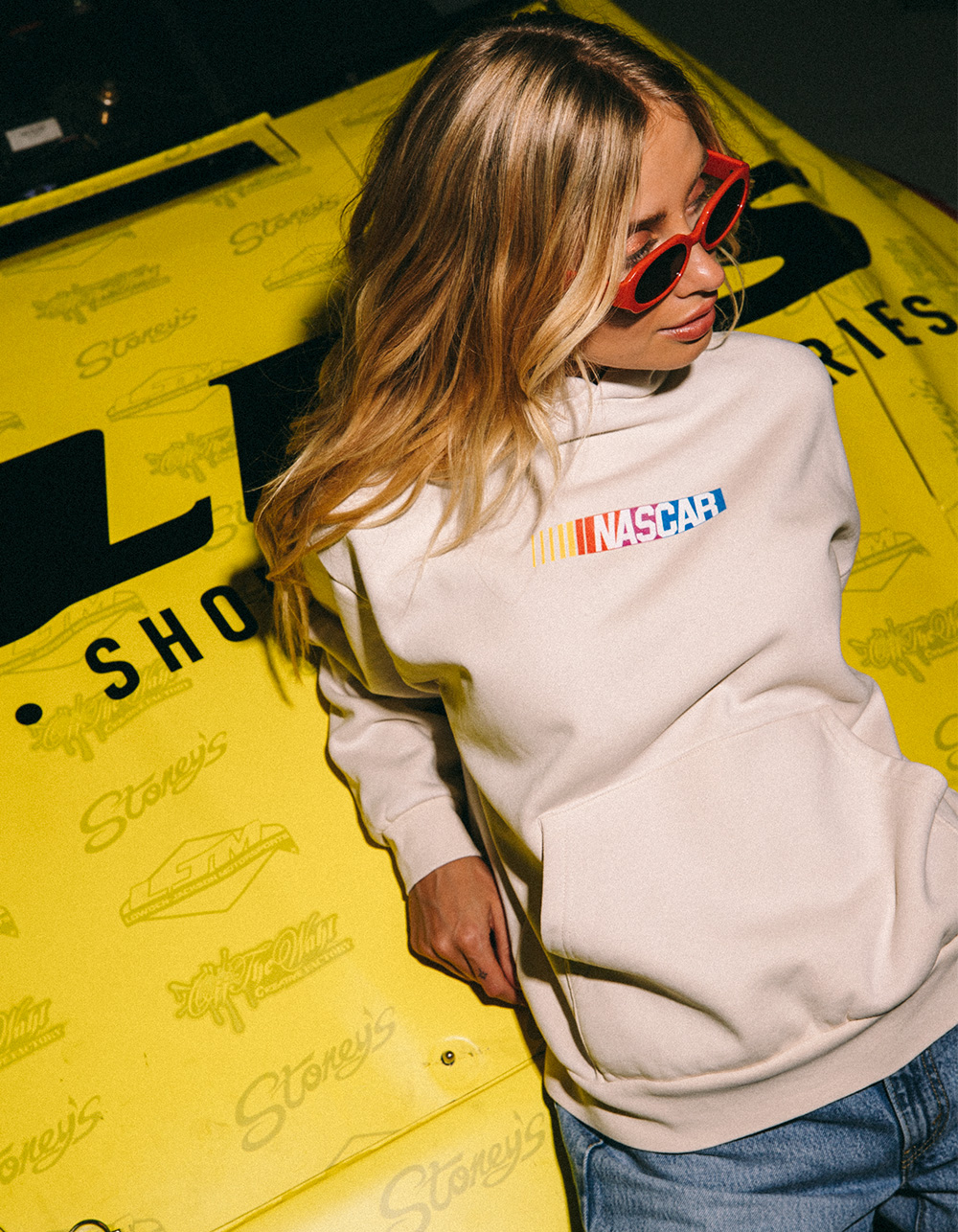 TILLYS x NASCAR Since 1948 Mens Hoodie - CREAM