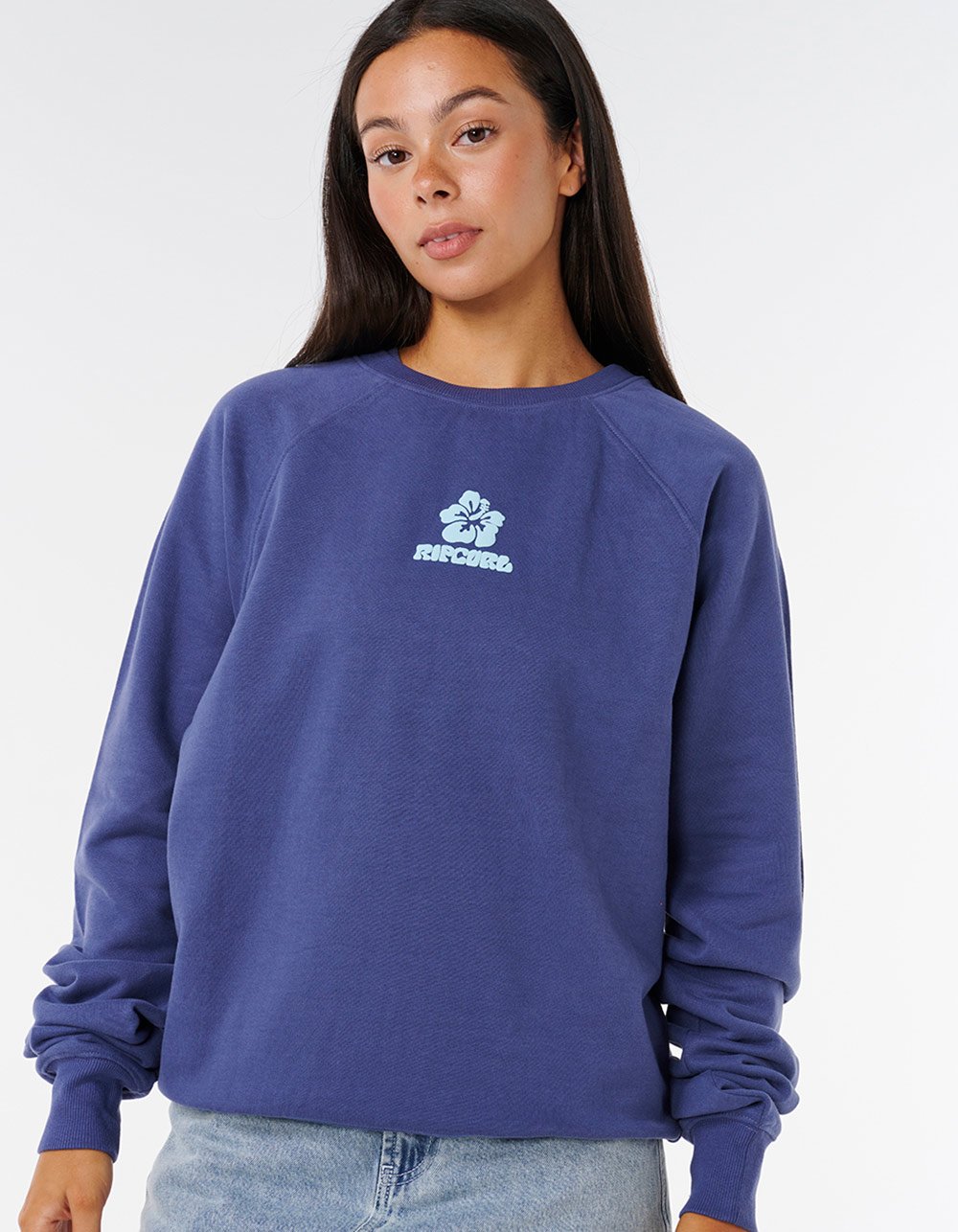 RIP CURL Luxe Surf Raglan Relaxed Womens Crewneck Sweatshirt - NAVY