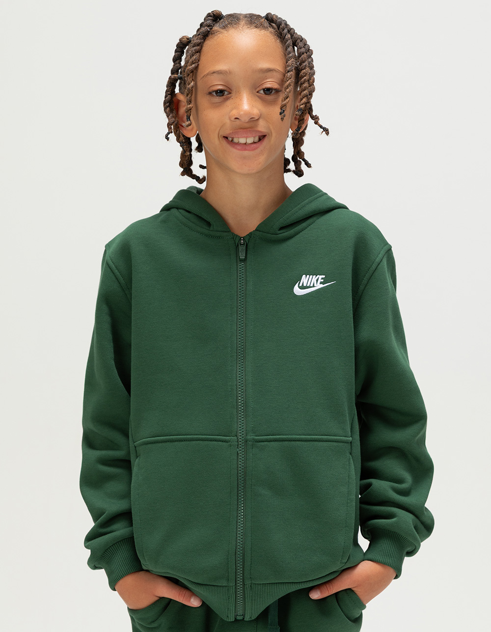 NIKE Sportswear Club Fleece Boys Zip-Up Hoodie - FOREST