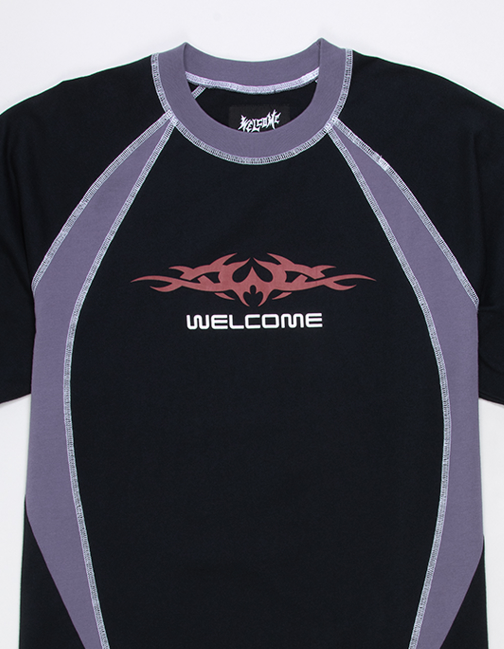 WELCOME SKATEBOARDS Rash Panel Mens Tee - BLACK