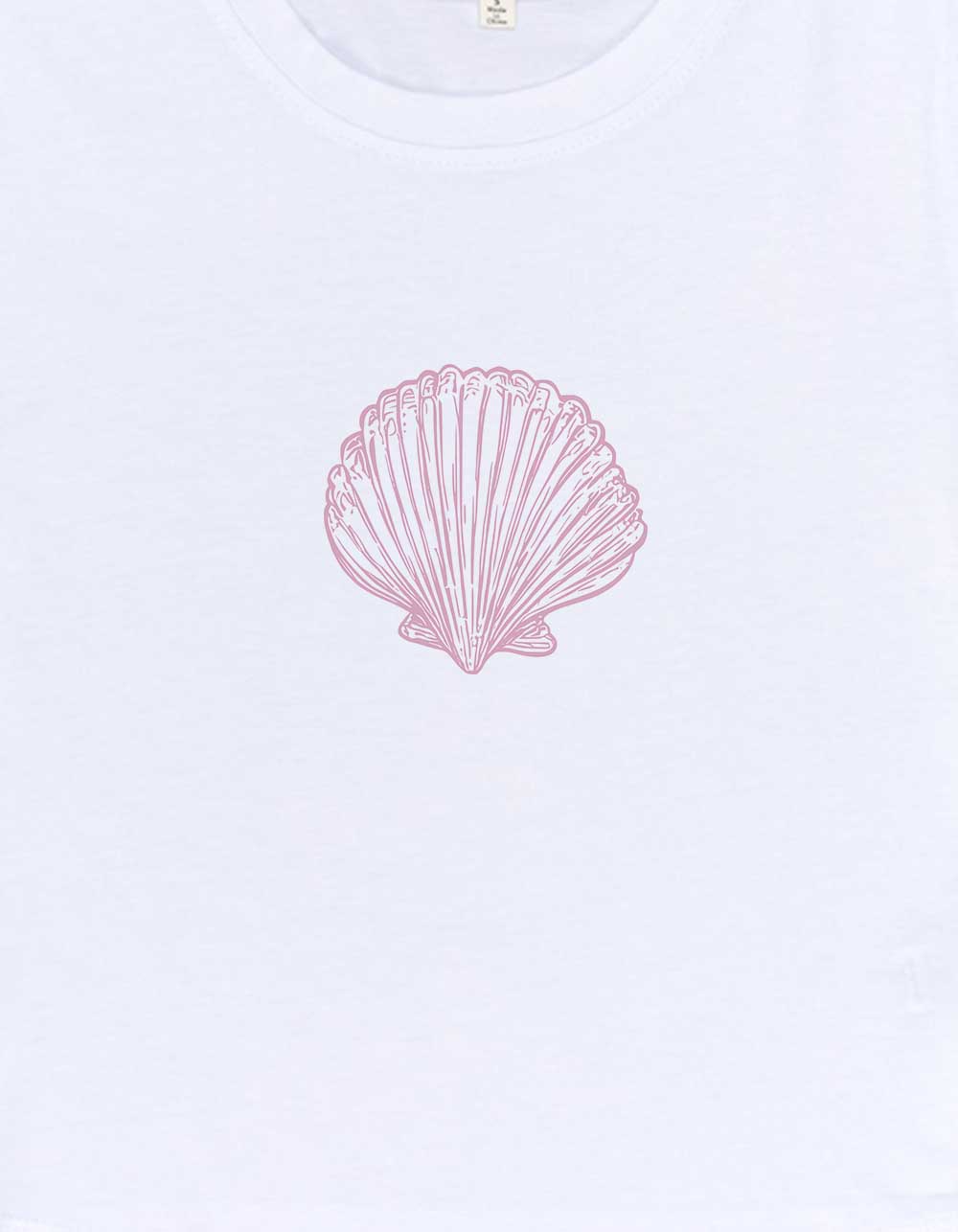 Shell Pink Womens Baby Tee - WHITE