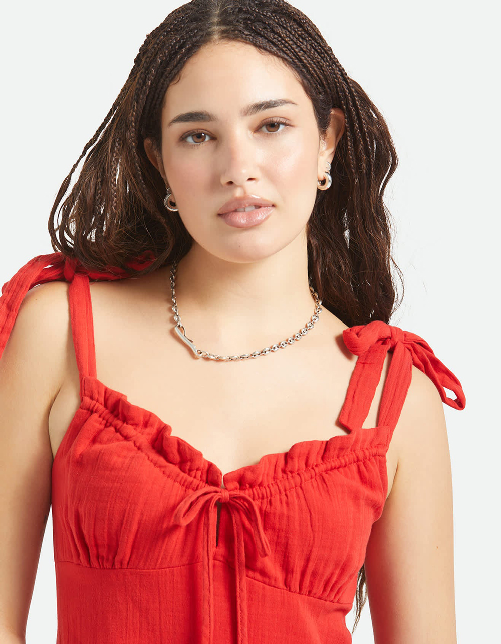 BRIXTON The Tie Womens Midi Dress - RED