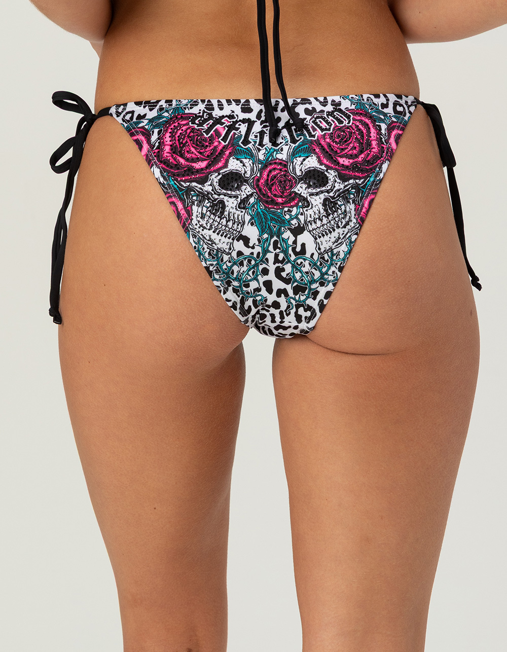 AFFLICTION Forgotten Tie Side Bikini Bottoms - WHITE COMBO