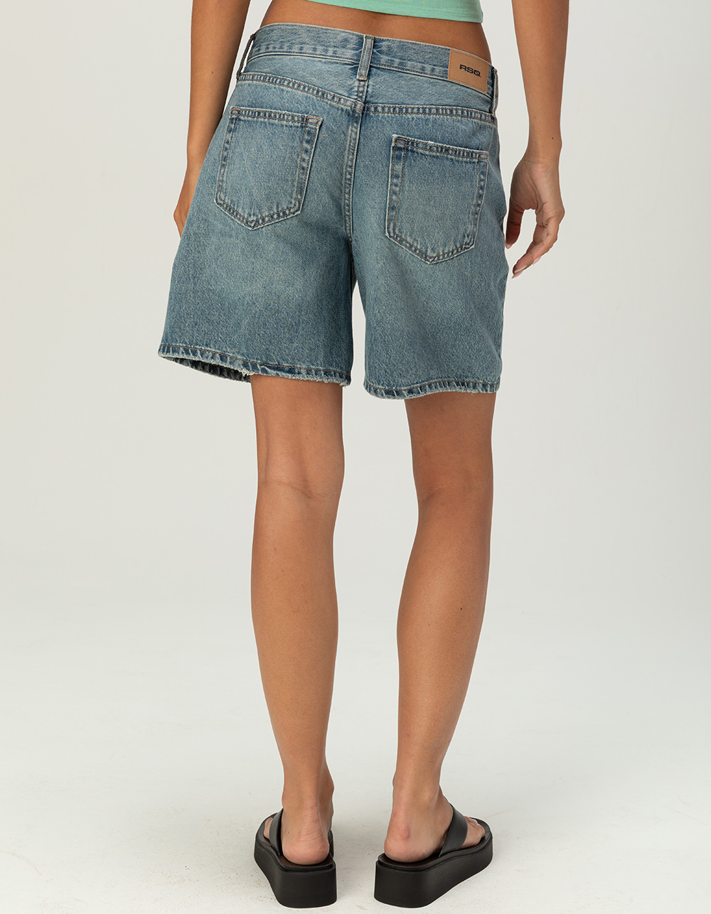 RSQ Womens Low Rise Bermuda Shorts - TINTED DENIM