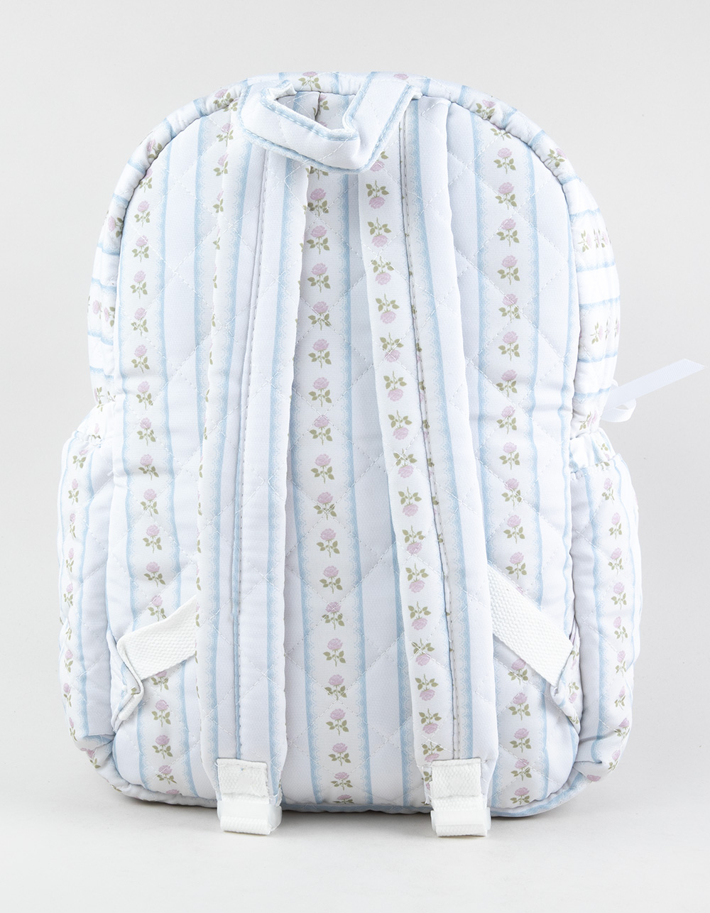 TILLYS Quilted Floral Stripe Backpack - WHITE COMBO