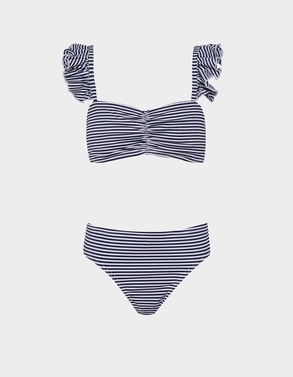 PQ SWIM Flutter Girls Bikini Set - NAVY/WHITE