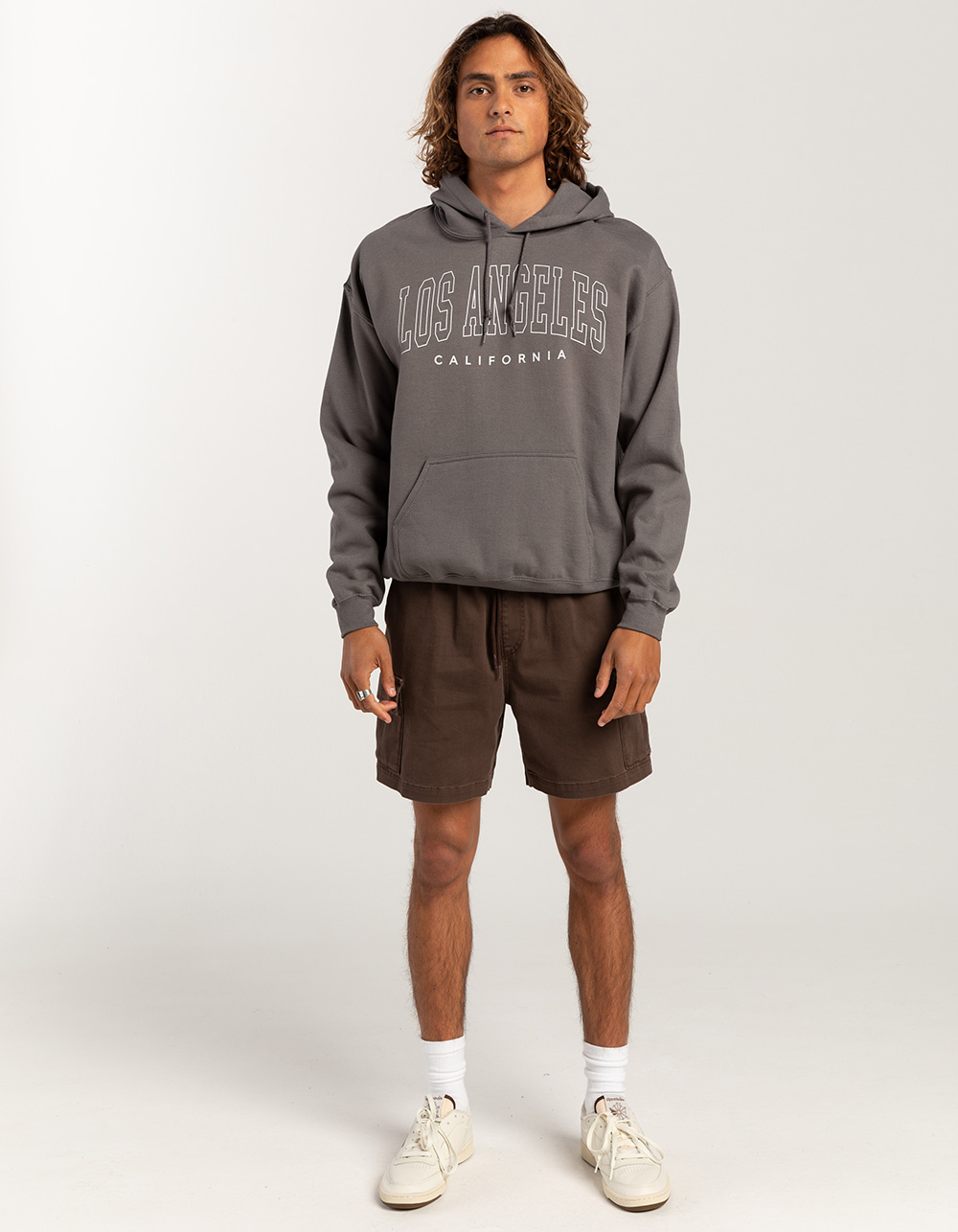 LOS ANGELES California Arch Unisex Hoodie - CHARCOAL