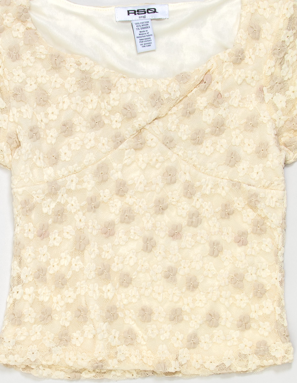 RSQ Girls Twist Lace Top - Cream Combo