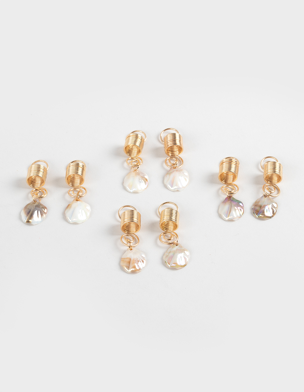 FULL TILT Shell Hair Ring Set - GOLD