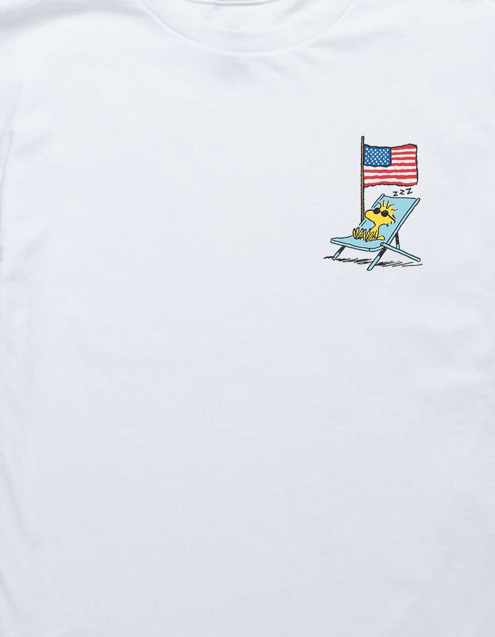 PEANUTS Woodstock American Flag Unisex Kids Tee - WHITE
