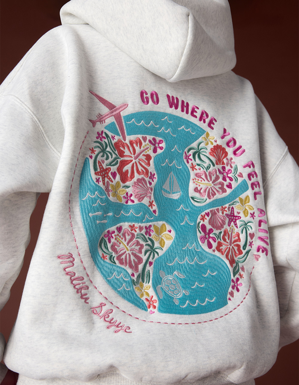 MALIBU SKYYE Feel Alive Womens Hoodie - HEATHER GRAY