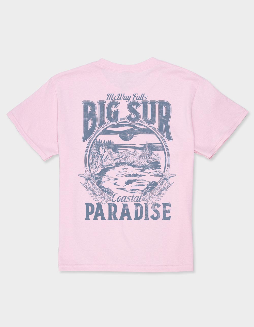 BIG SUR Coastal Paradise Unisex Kids Tee - LIGHT PINK