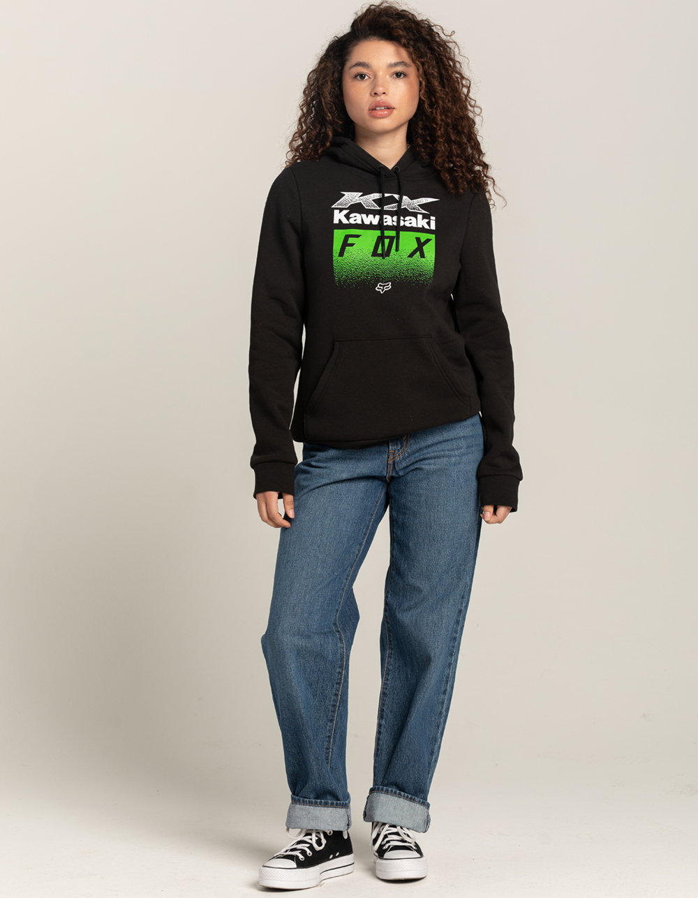 FOX x Kawasaki Womens Hoodie - BLACK
