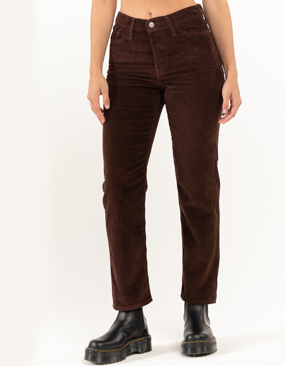 LEVI'S Wedgie Straight Womens Cord Pants - Chicory Coffee - COFFEE | Tillys