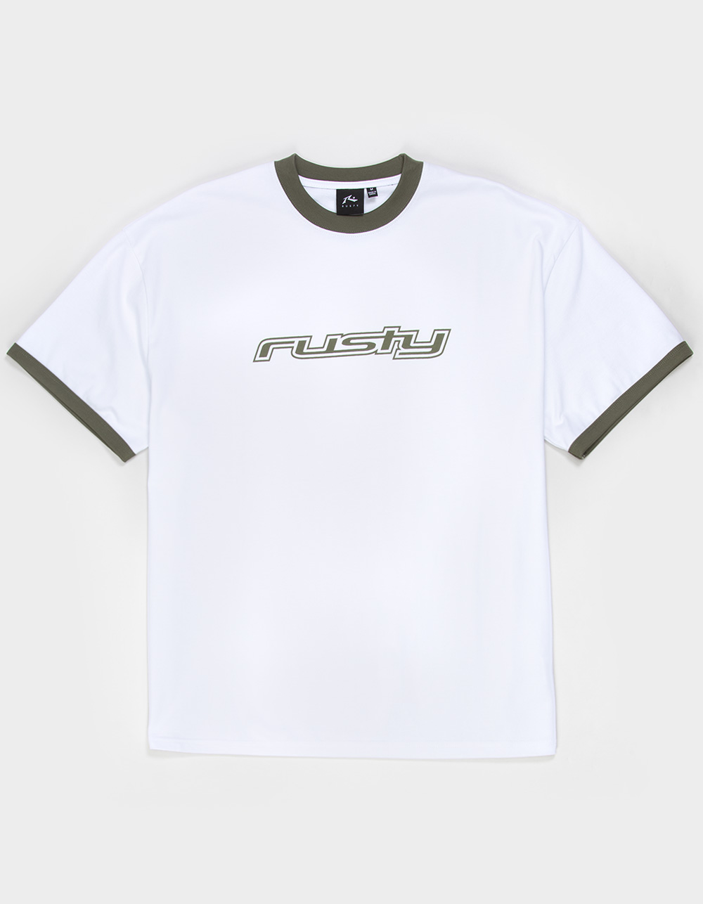 RUSTY Mens Ringer Tee - WHITE