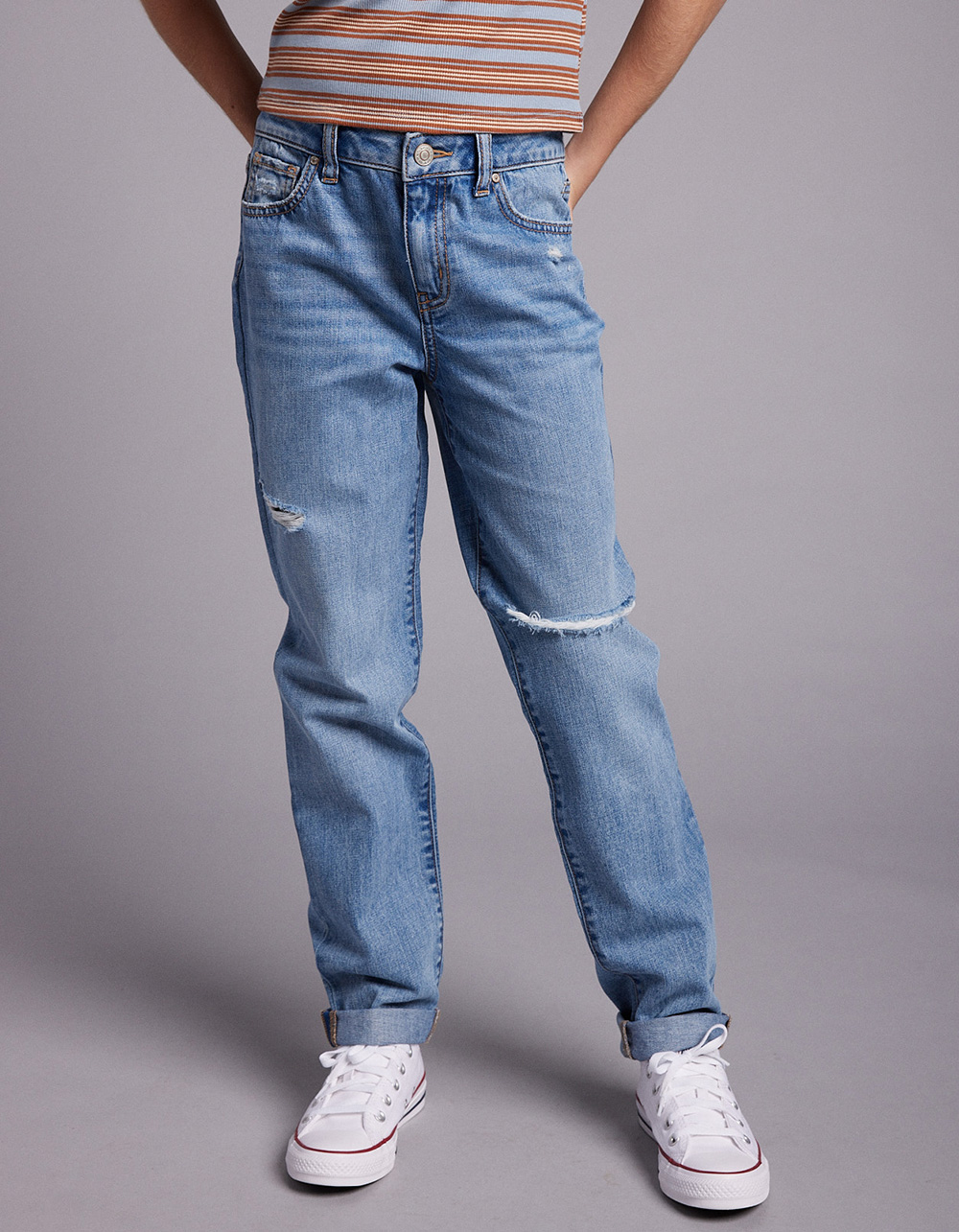 RSQ Girls Low Rise Girlfriend Jeans - MEDIUM WASH