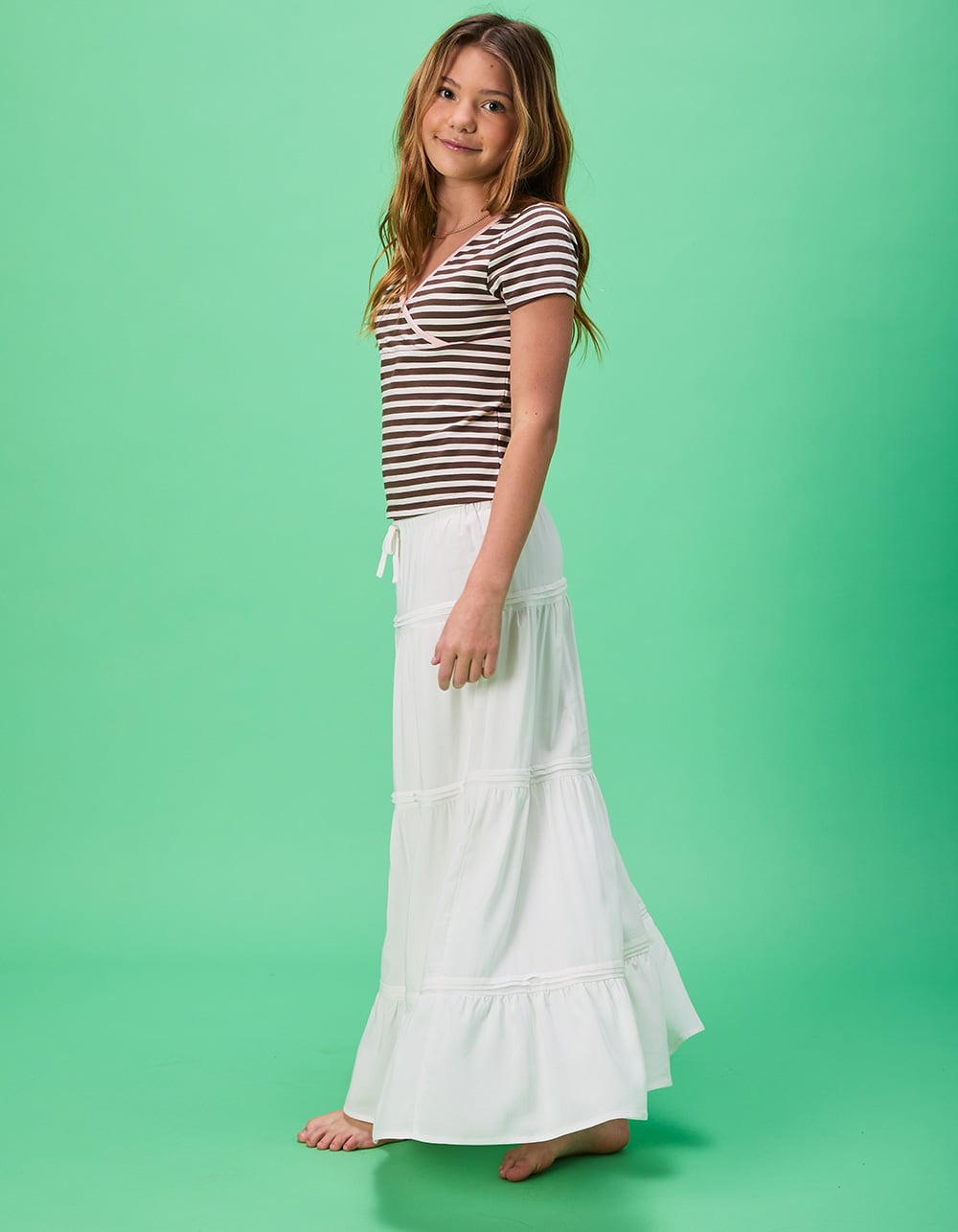 FULL TILT Girls Maxi Skirt - WHITE