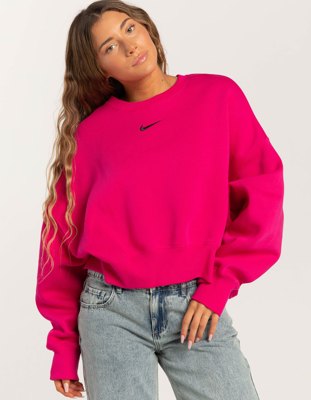 NIKE Sportswear Womens Oversized Crewneck Sweatshirt - BERRY | Tillys