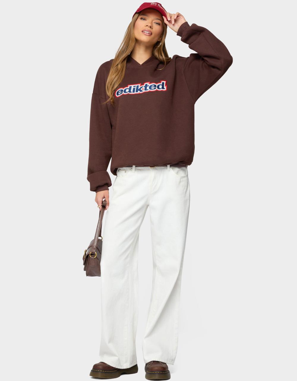 Edikted Sweet Treat Oversized Hoodie - BROWN