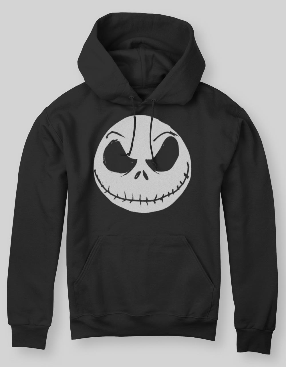 THE NIGHTMARE BEFORE CHRISTMAS Jack Face Unisex Hoodie - BLACK