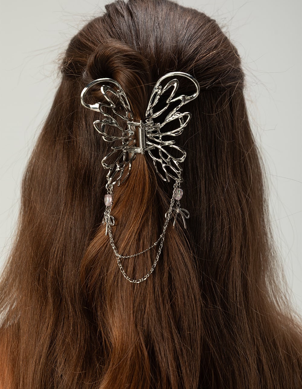 FULL TILT Metal Butterfly Claw Hair Clip - SILVER
