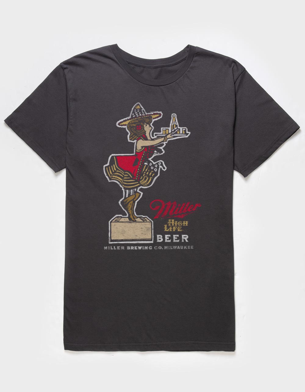 MILLER HIGH LIFE Girl Server Unisex Tee - CHARCOAL
